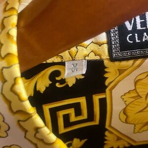 Versace Yellow and Black Casual Button Down Shirt